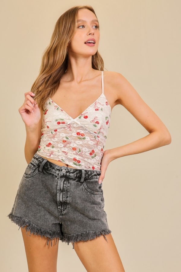 Jr Tank Top - Cherry Mesh - hotRAGS.com