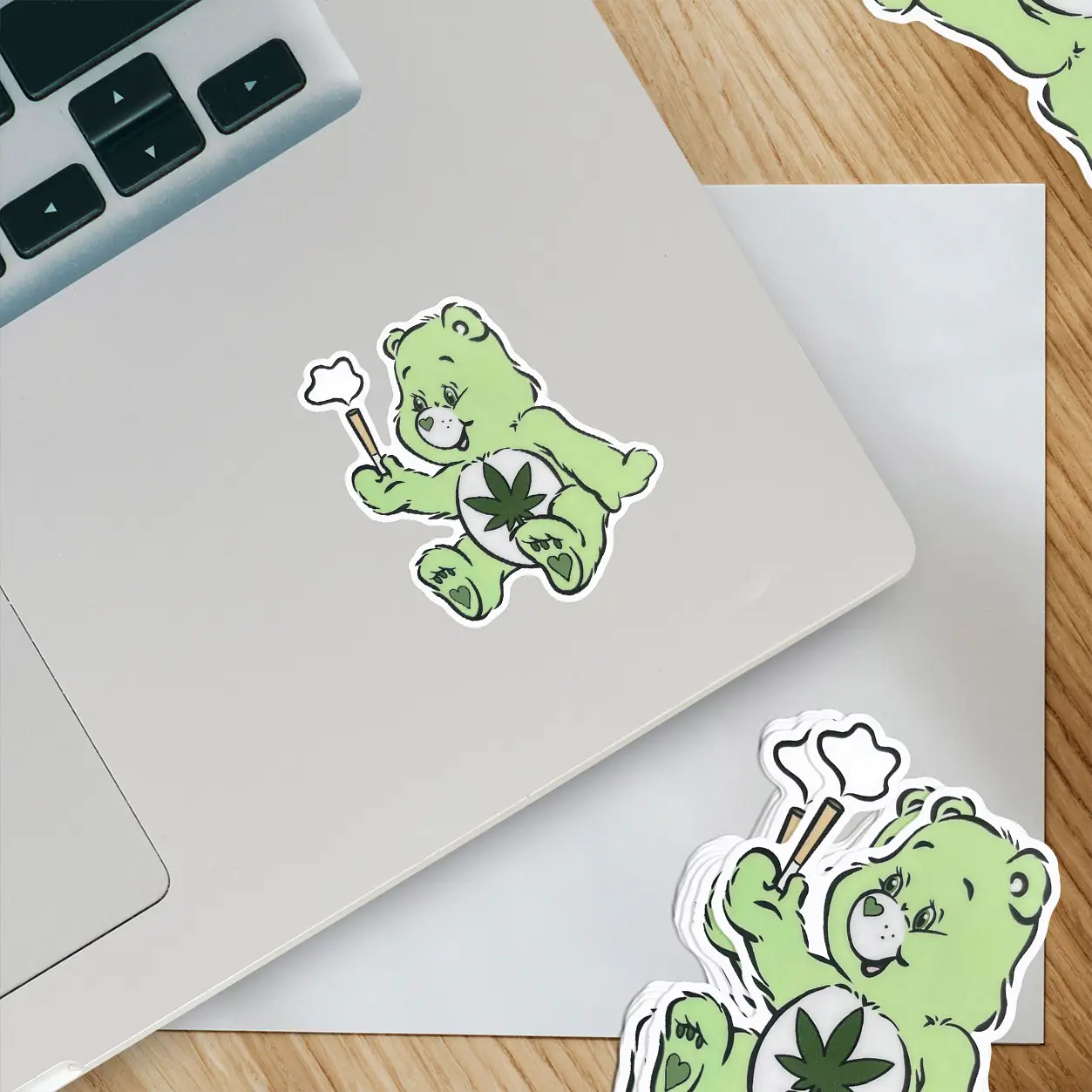 Sticker - Care Bear Weed Green - hotRAGS.com
