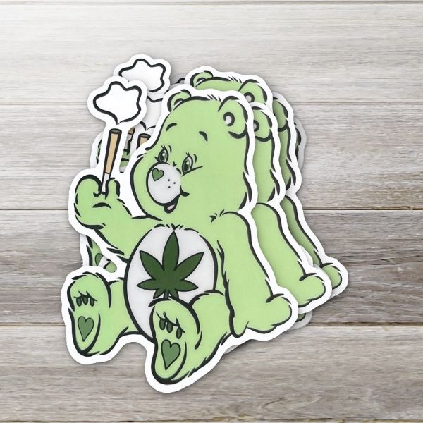 Sticker - Care Bear Weed Green - hotRAGS.com