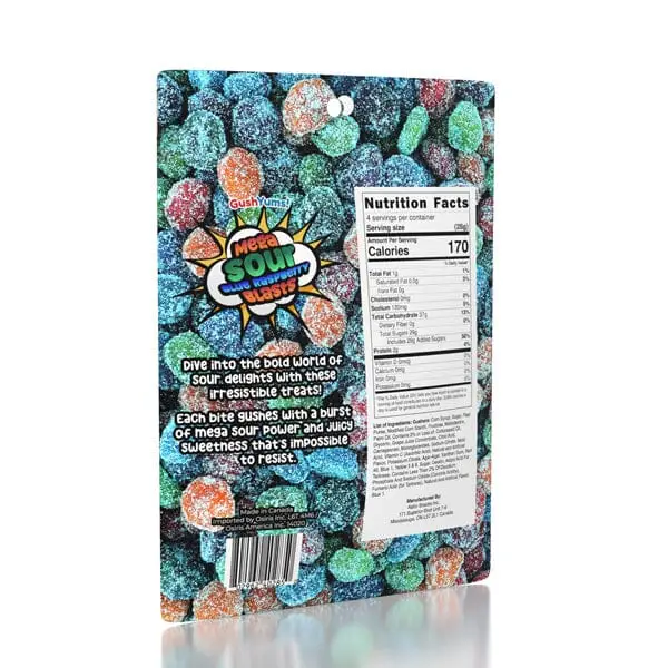 Candy - Gushyums Mega Sour Blue Raspberry Blasts - hotRAGS.com