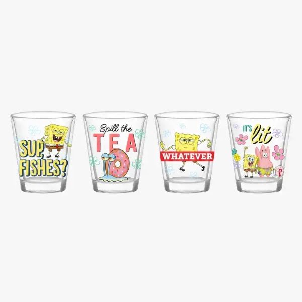Glass - Shot Spongebob - 4pc - hotRAGS.com