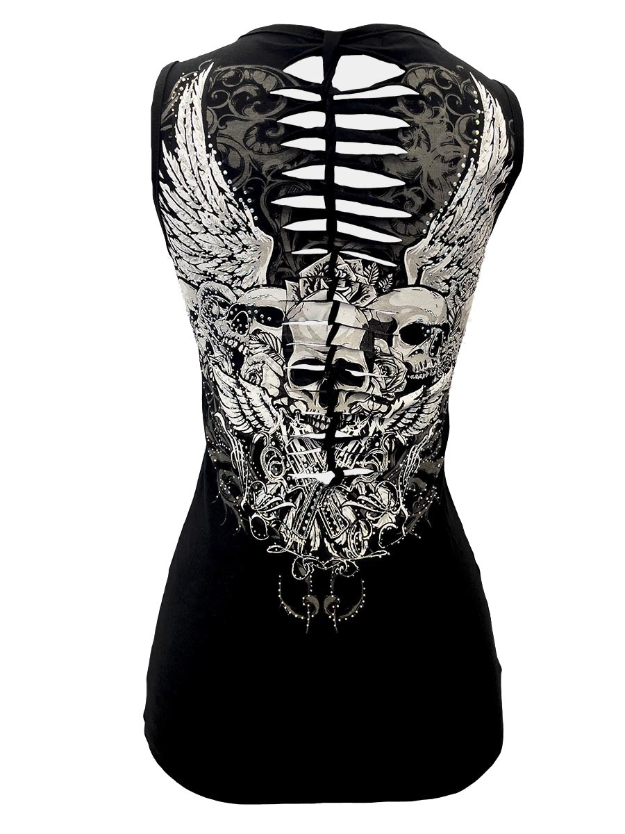 Jr Tank Top - Wings Guns Skulls - hotRAGS.com