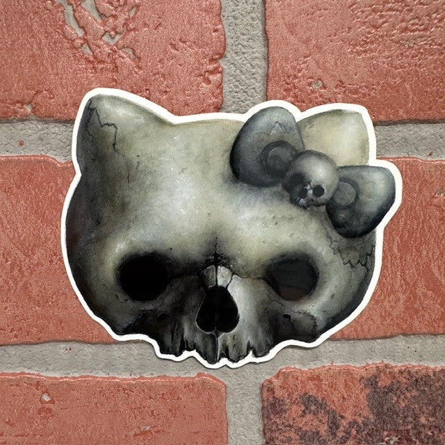Sticker - Cat Skull Bow - hotRAGS.com