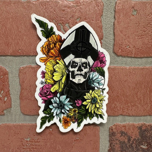 Sticker - Ghost Skull Flowers - hotRAGS.com