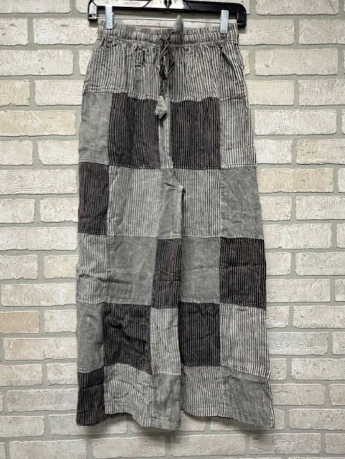 Pant - Cotton Black Grey Palazzo - hotRAGS.com