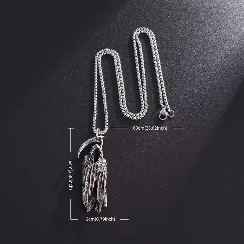 Necklace - Devil Reaper - Silver - hotRAGS.com
