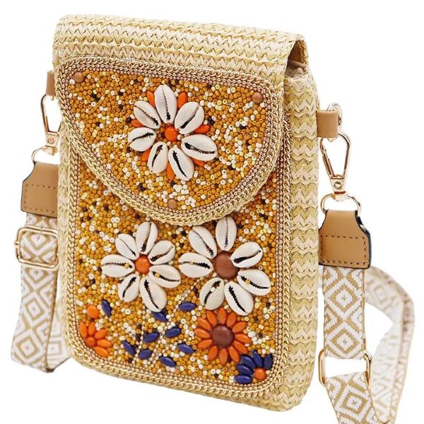 Bag - Cowry Daisy Bohemian Artisan Beaded Crossbody Bag - hotRAGS.com