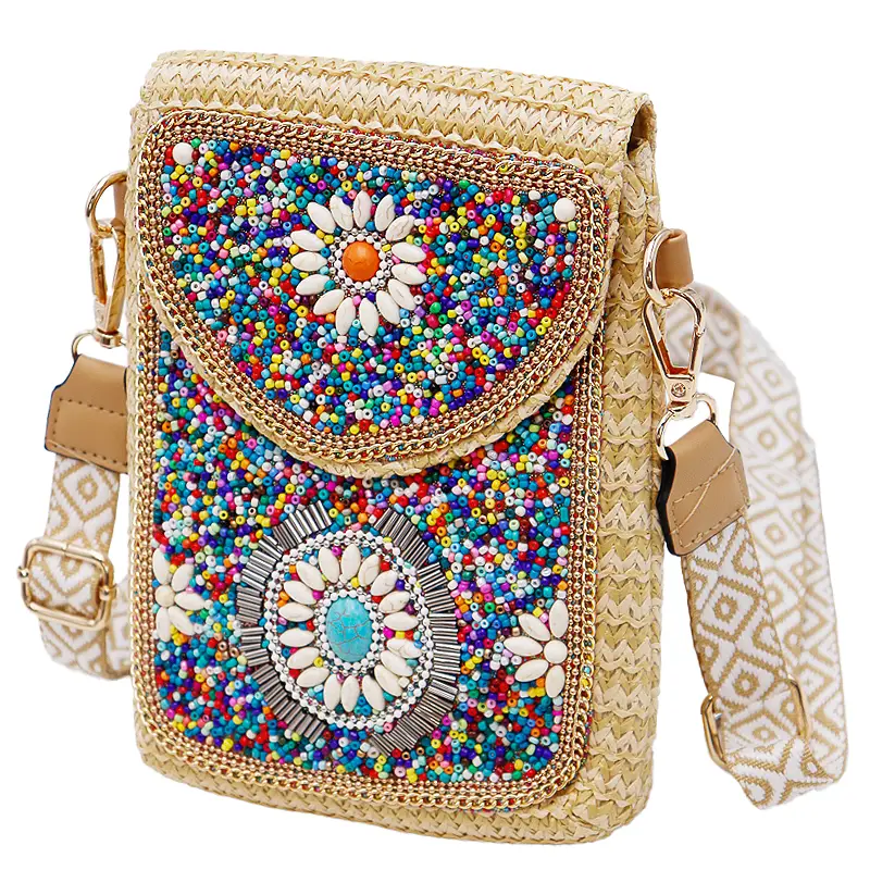 Bag - Sunflower Bohemian Artisan Beaded Crossbody Bag - hotRAGS.com