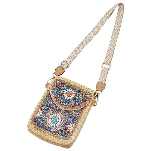 Bag - Sunflower Bohemian Artisan Beaded Crossbody Bag - hotRAGS.com