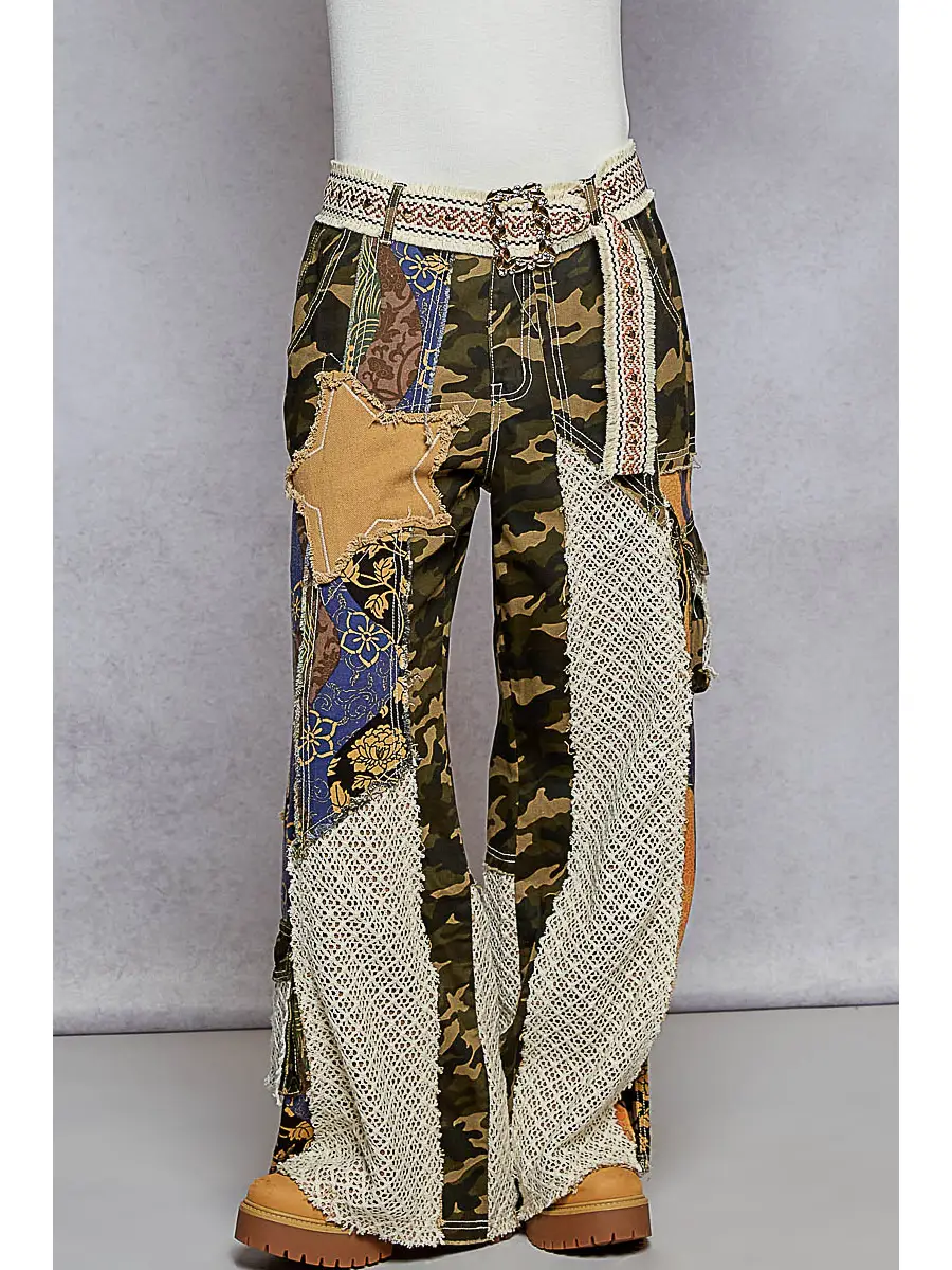 Pant - Patchwork Detail Woven - hotRAGS.com