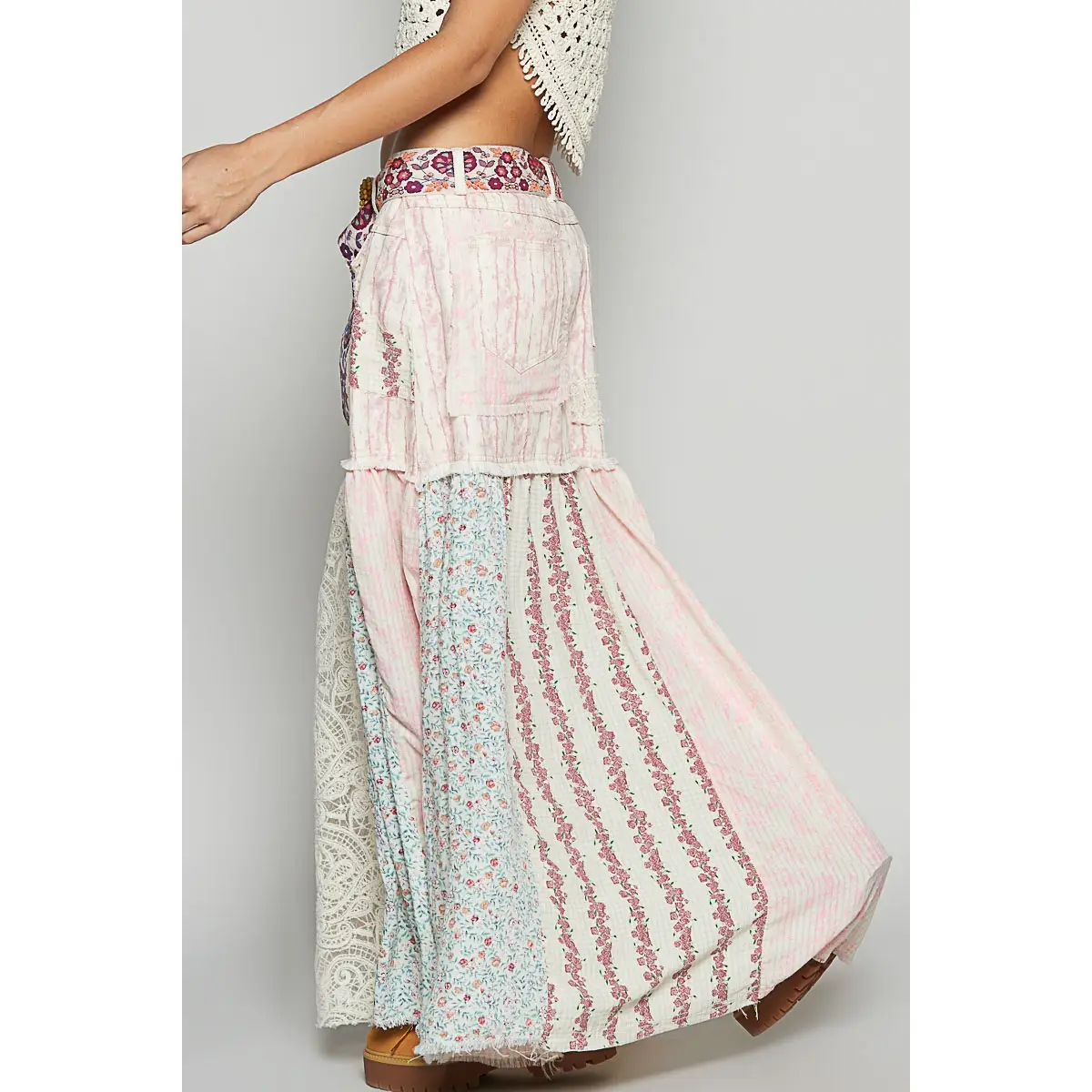 Skirt - Patchwork Woven Floral - hotRAGS.com