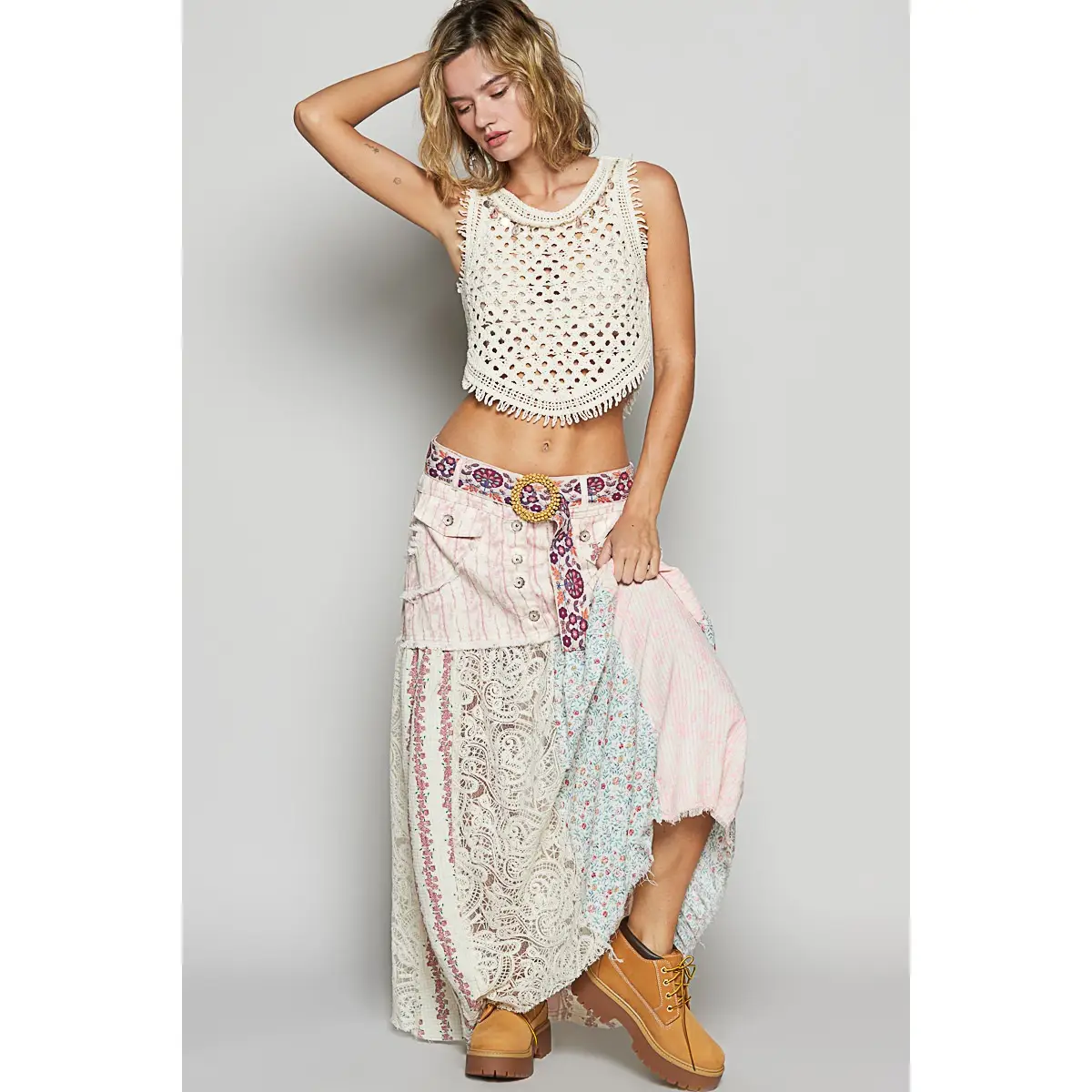 Skirt - Patchwork Woven Floral - hotRAGS.com