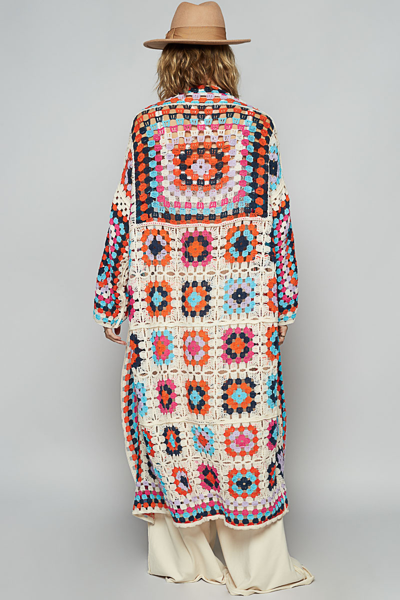 Cardigan - Long Crochet Multi - hotRAGS.com