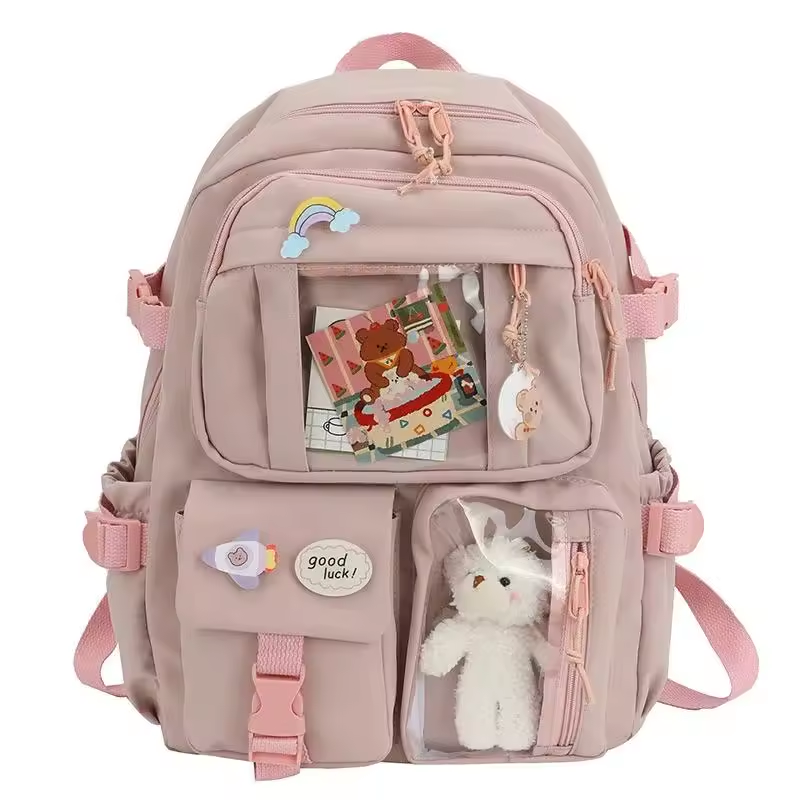 Backpack - Multi Pocket - Pink - hotRAGS.com