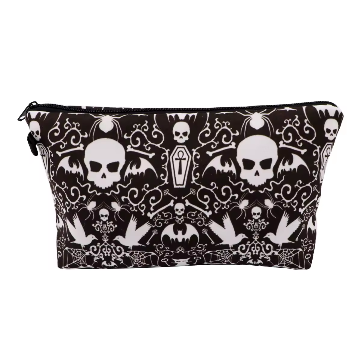 Bag - Coin Bag With Skull And Bat - Black White - hotRAGS.com