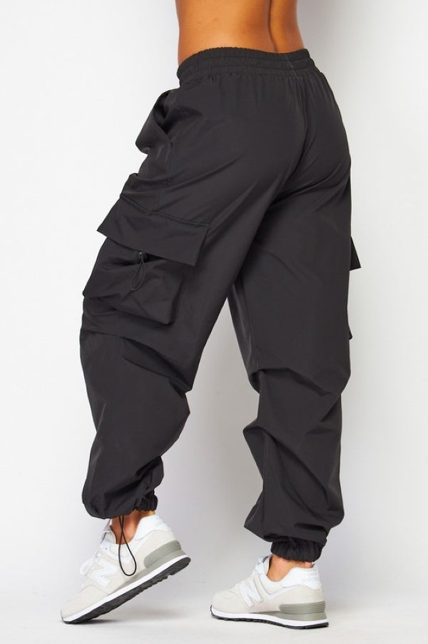 Pant - Cargo Jogger Ruched - Black - hotRAGS.com