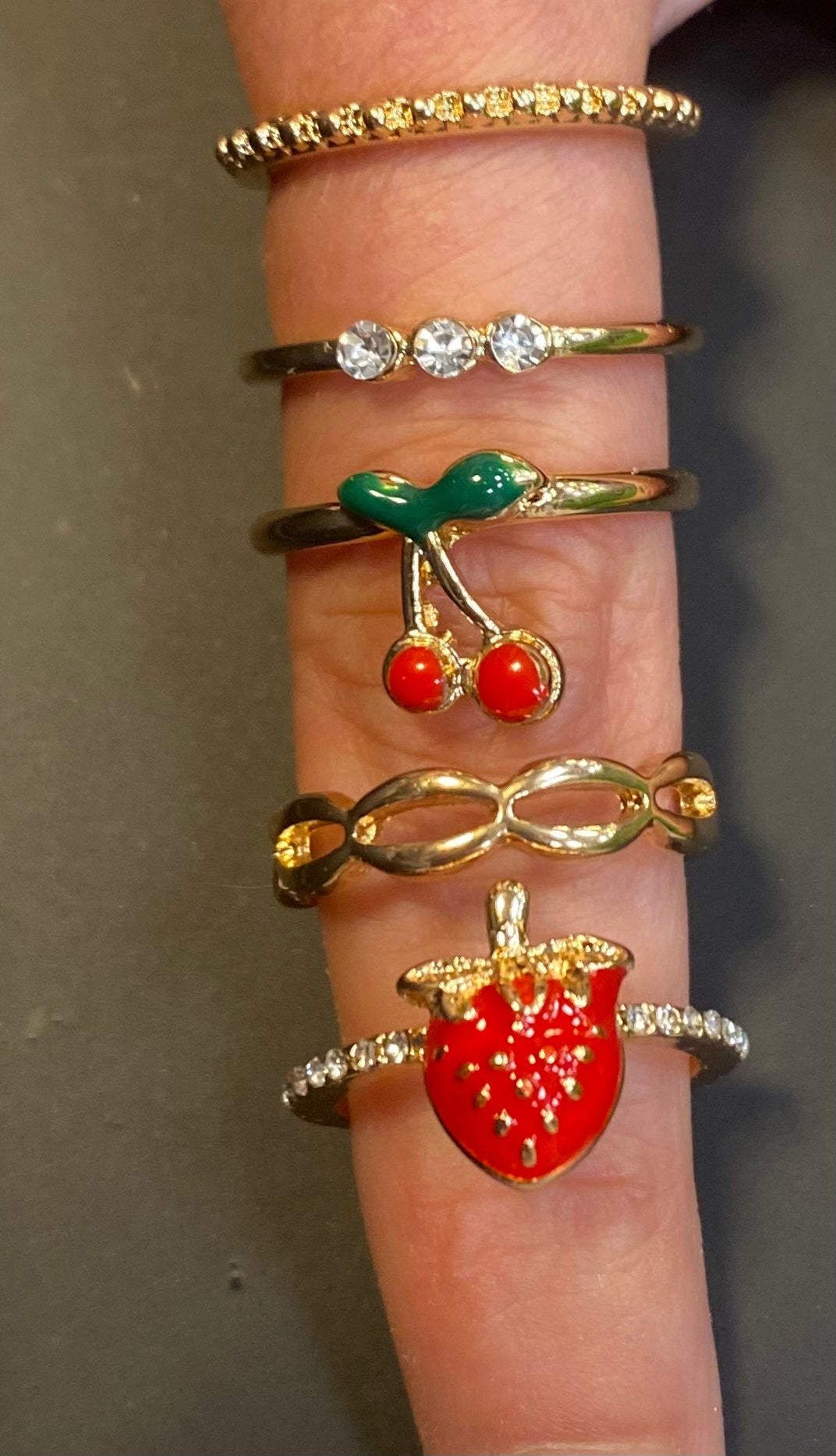 Ring - 5pc Gold Cherry - hotRAGS.com