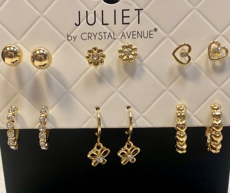 Earrings - 6 Pair Gold - hotRAGS.com