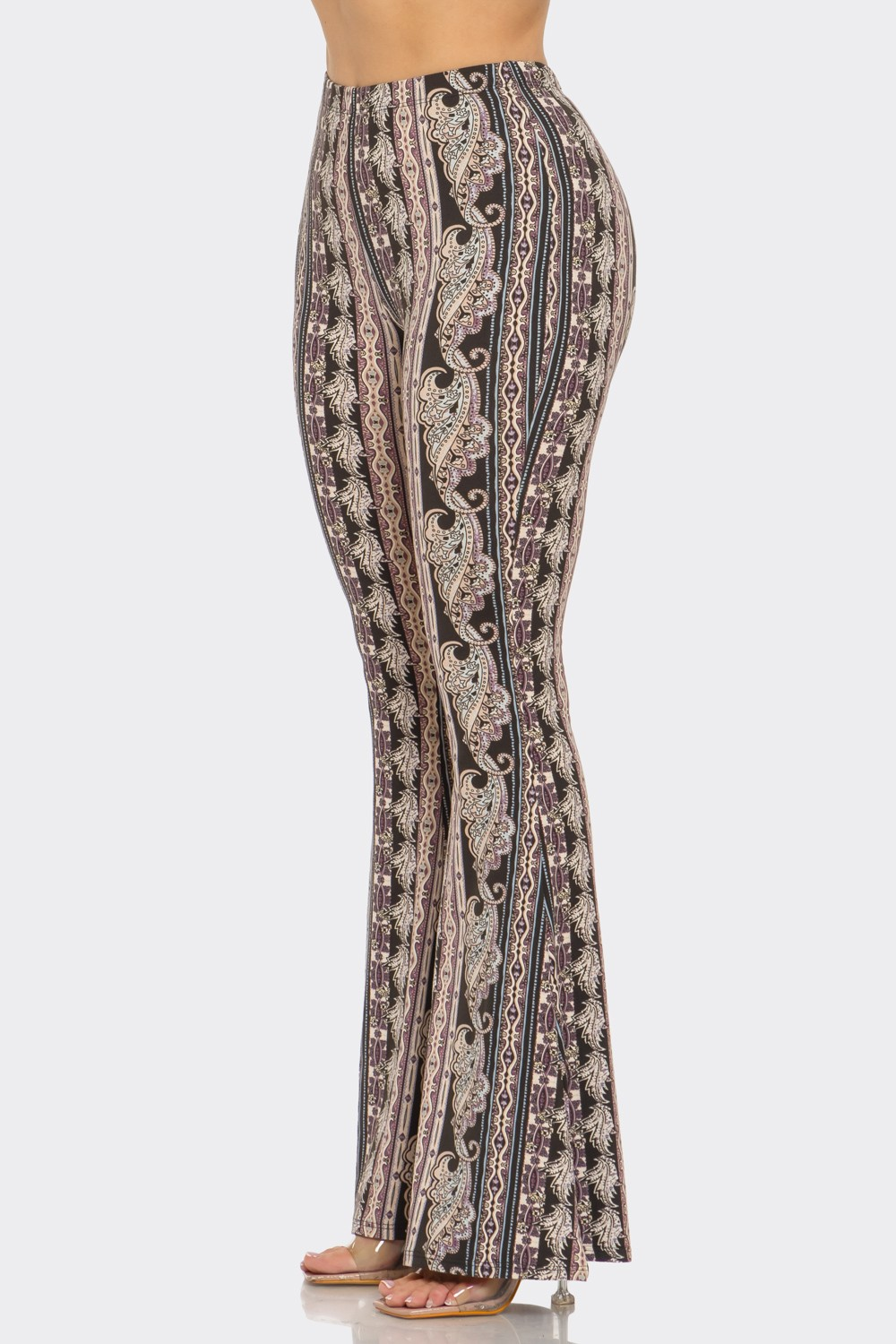 Pants - Palazzo - Black And Mauve - hotRAGS.com