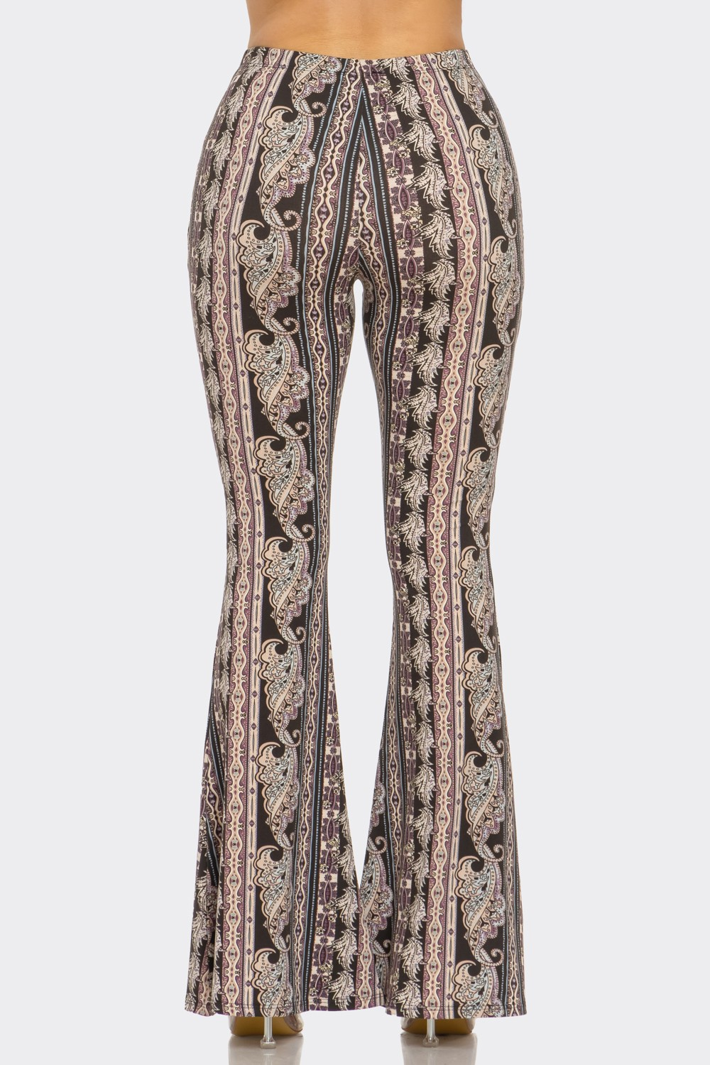 Pants - Palazzo - Black And Mauve - hotRAGS.com