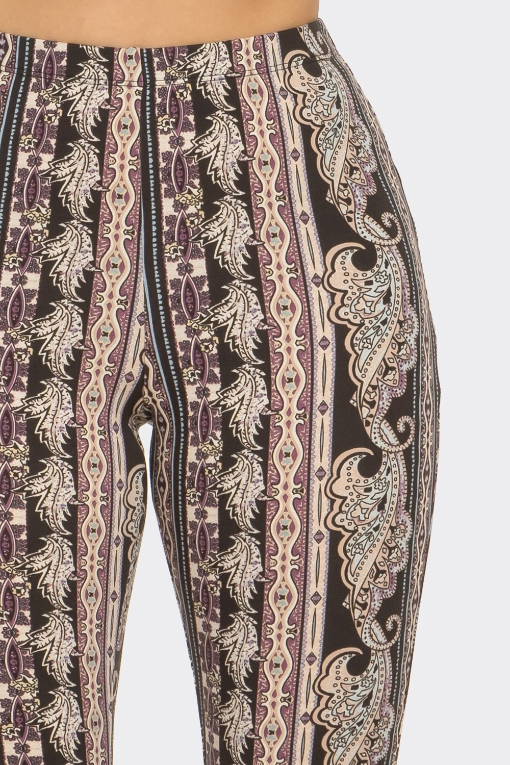 Pants - Palazzo - Black And Mauve - hotRAGS.com