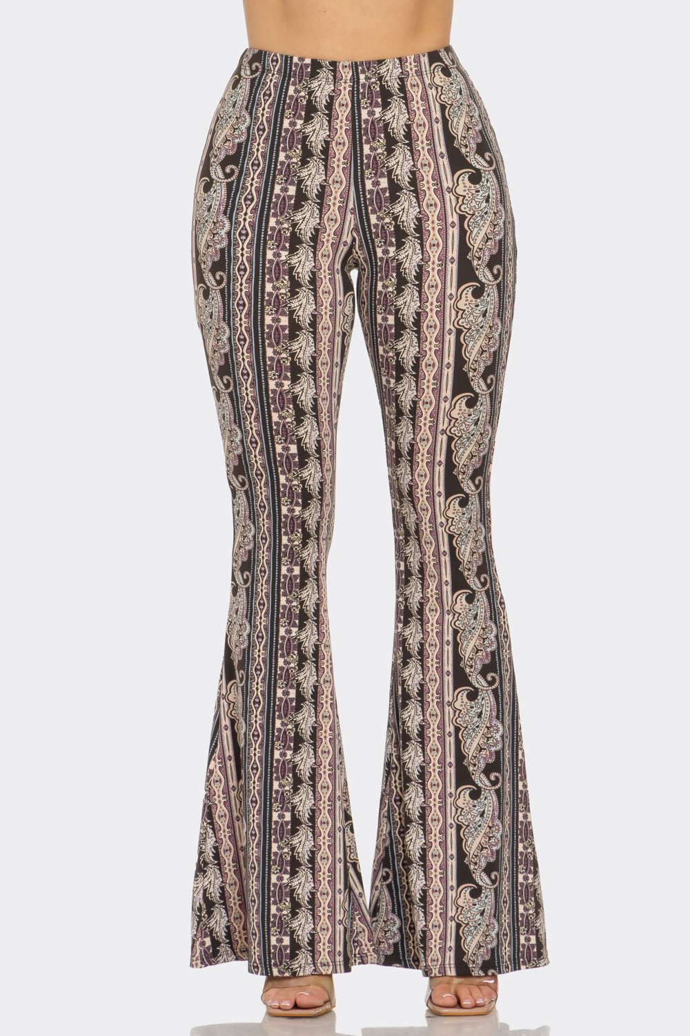 Pants - Palazzo - Black And Mauve - hotRAGS.com