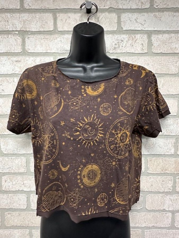 Jr Crop Top - Celestial  -brown - hotRAGS.com