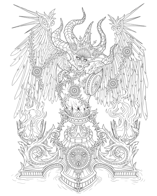 Book - Coloring Book Dark Art Gothica - hotRAGS.com