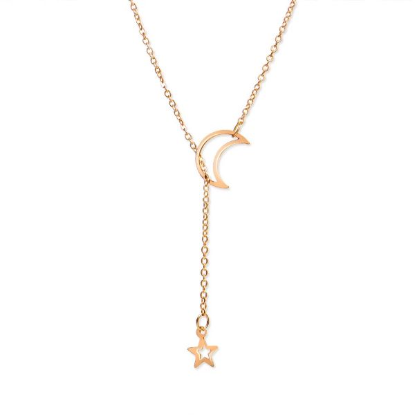 Necklace - Moon Star Dangle - Gold - hotRAGS.com