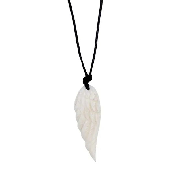 Necklace - Carved Bone Wing - hotRAGS.com