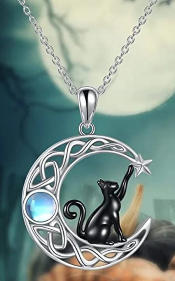Necklace - Black Cat Moon - hotRAGS.com