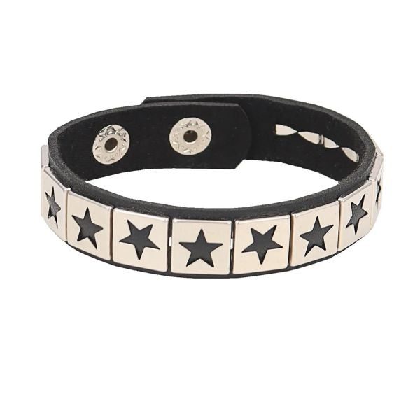 Bracelet - Star Cut Out Punk Leather - hotRAGS.com