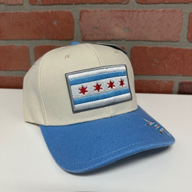 Hat - Chicago Flag Stitched - Blue Brim - hotRAGS.com