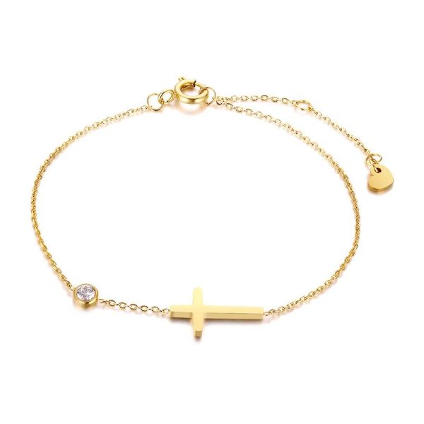 Bracelet - Cross Gold Stone - hotRAGS.com