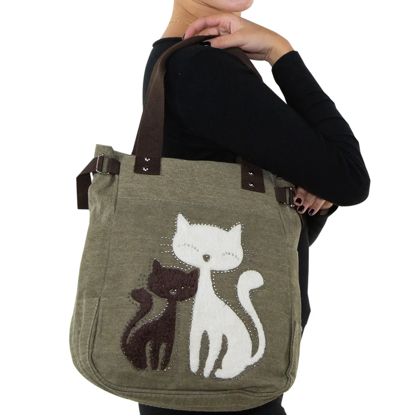 Bag - Tote Cats Faux Fur - Beige - hotRAGS.com