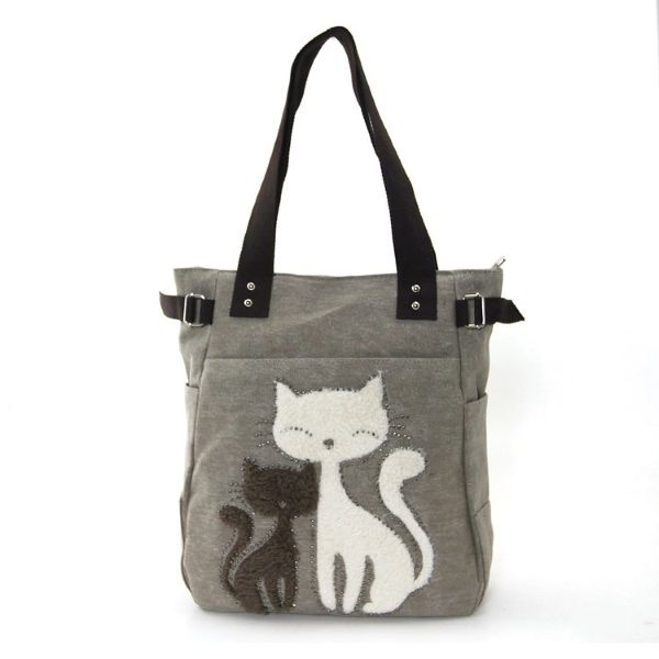 Bag - Tote Cats Faux Fur - Beige - hotRAGS.com