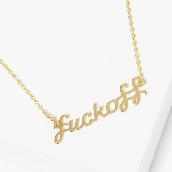 Necklace - Fuck Off - Gold - hotRAGS.com