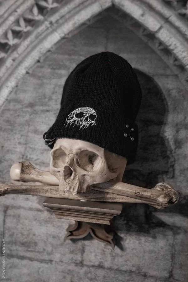 Beanie - Distress Pierced Skull - hotRAGS.com