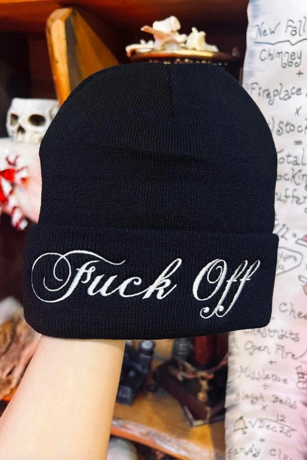 Beanie - Fuck Off - Black - hotRAGS.com