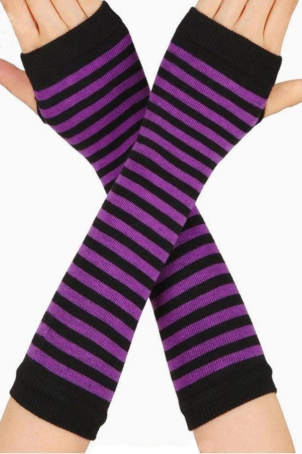 Arm Warmers - Emo Striped - Purple - hotRAGS.com