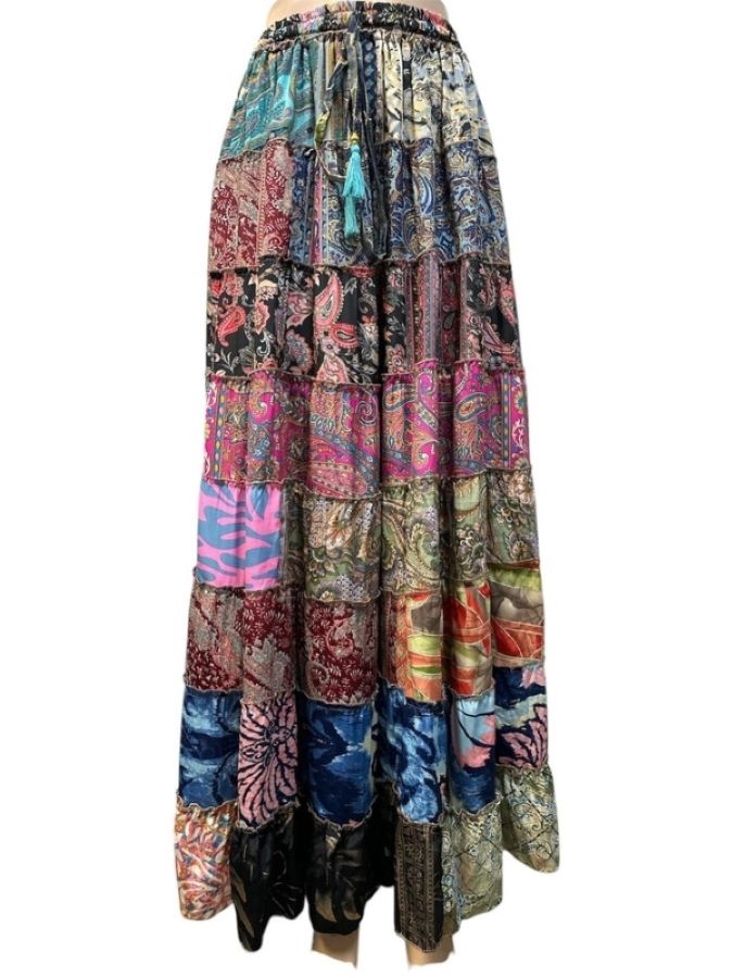 Skirt - Maxi Silk Tiered Ombre - hotRAGS.com