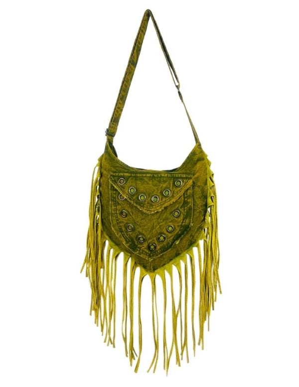 Bag - Crossbody Fringe - Green - hotRAGS.com