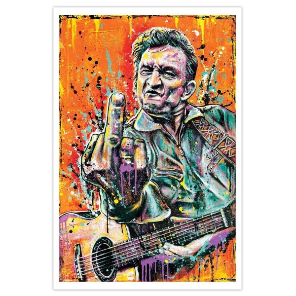 Print - Johnny Cash Finger - hotRAGS.com