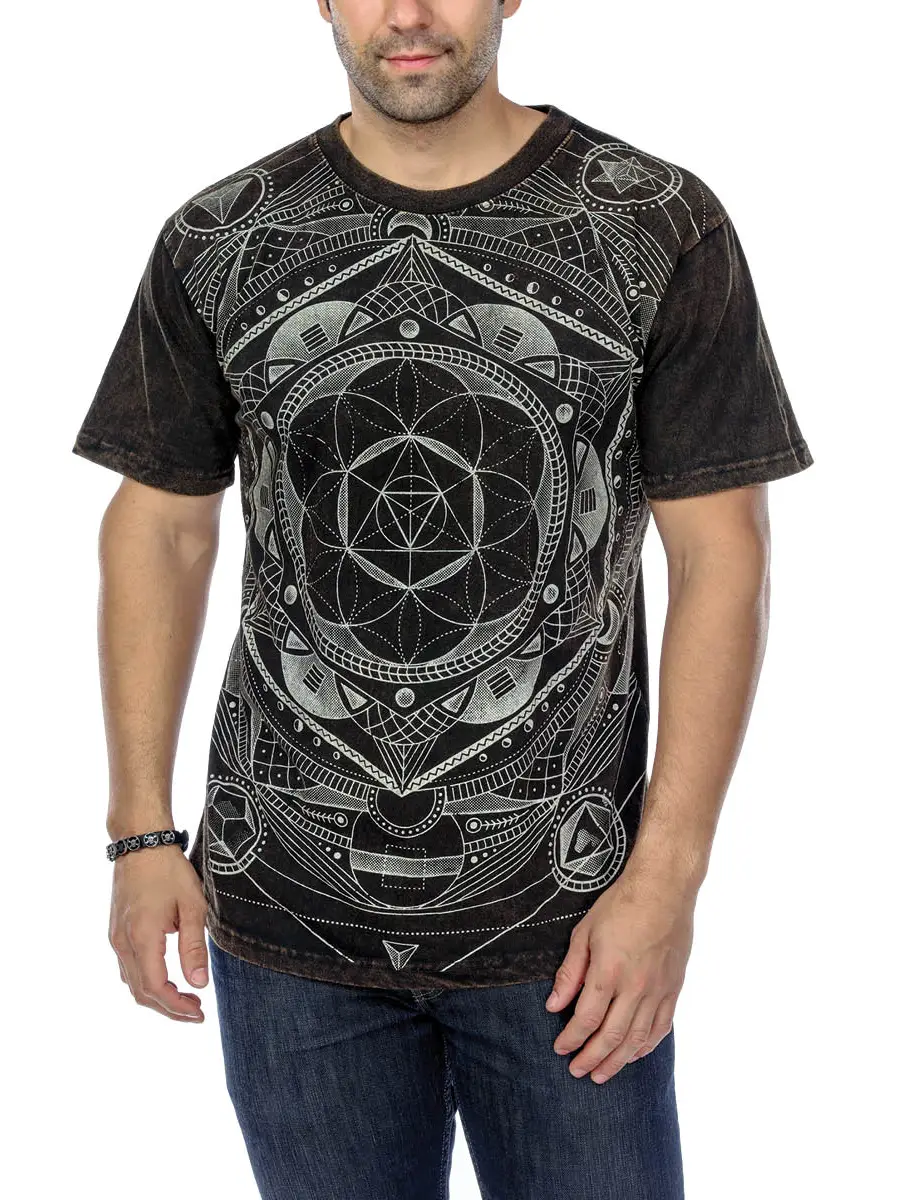 T Shirt - Sacred Geometry - Brown - hotRAGS.com