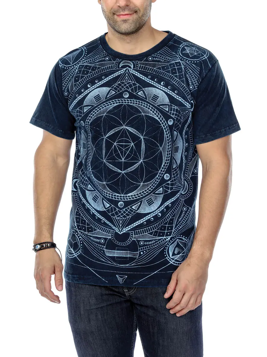 T-shirt - Sacred Geometry - Blue - hotRAGS.com