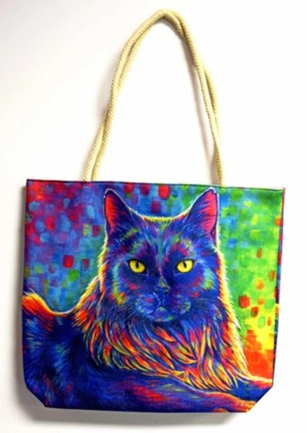 Bag - Tote Psychedelic Black Cat - hotRAGS.com