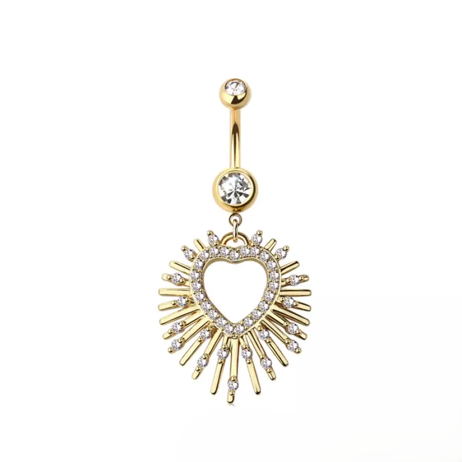 Belly Ring -  Heart Bursting - Gold - hotRAGS.com