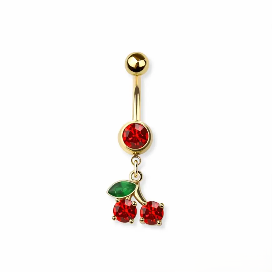 Belly Ring - Cherry - Gold - hotRAGS.com