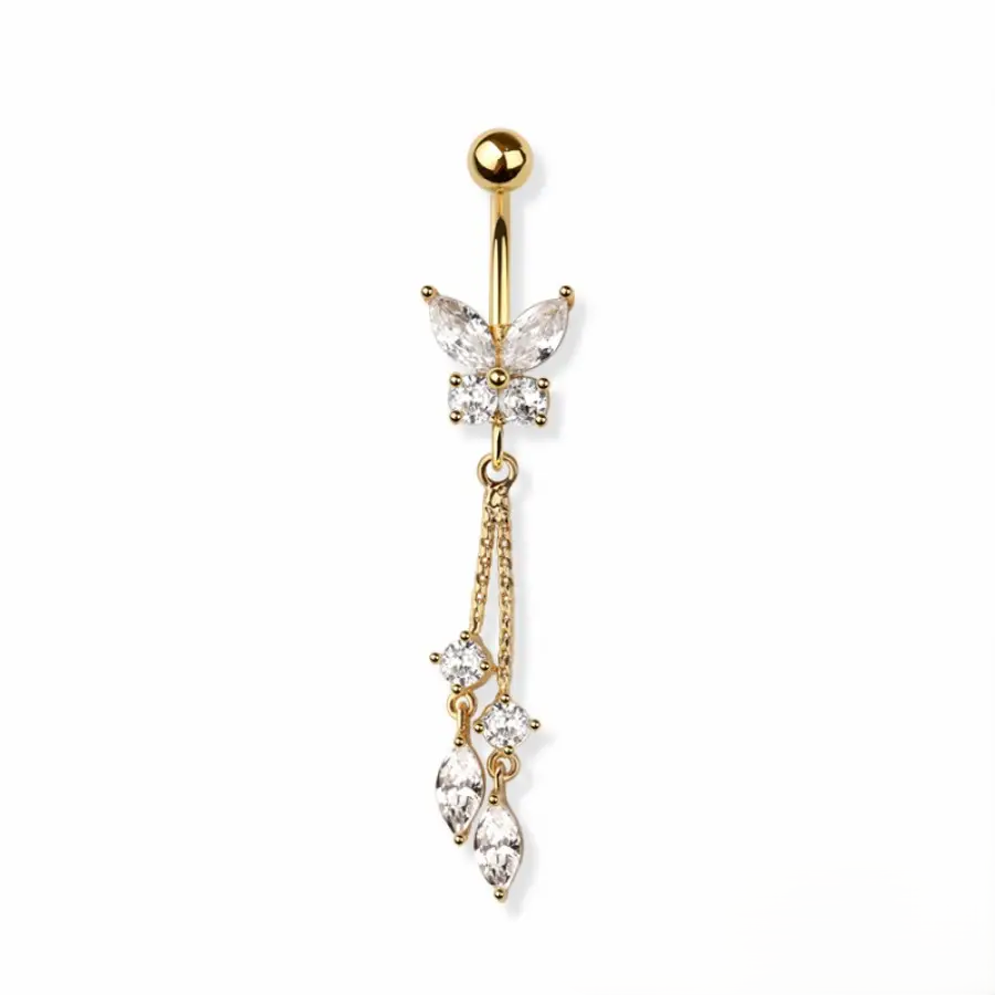 Belly Ring - Butterfly - Gold - hotRAGS.com
