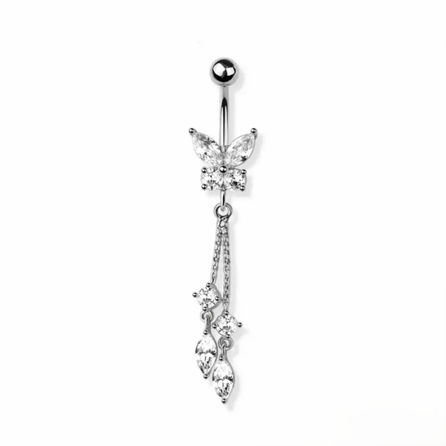 Belly Ring - Butterfly - Silver - hotRAGS.com